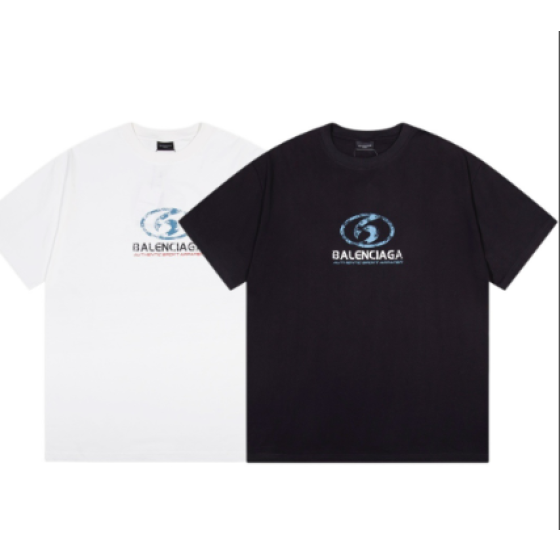 Balenciaga 2024 New Style Distressed Blur Print Short-Sleeve T-Shirt
